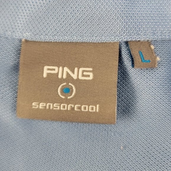 PING Golf Polo Shirt Men’s Large Blue SensorCool Performance Stretch Wicking - Picture 5 of 7